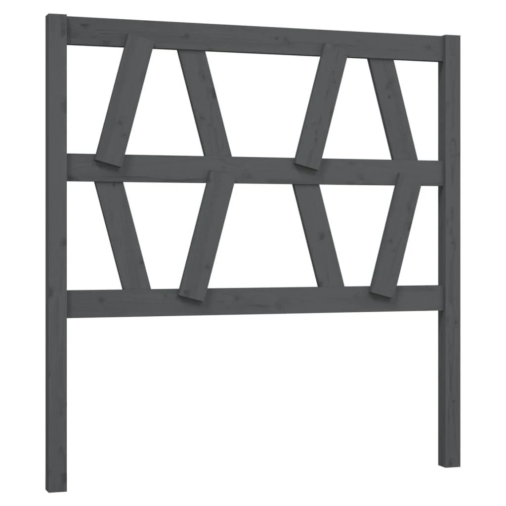 Lovos galvūgalis, pilkas, 96x4x100cm, pušies medienos masyvas