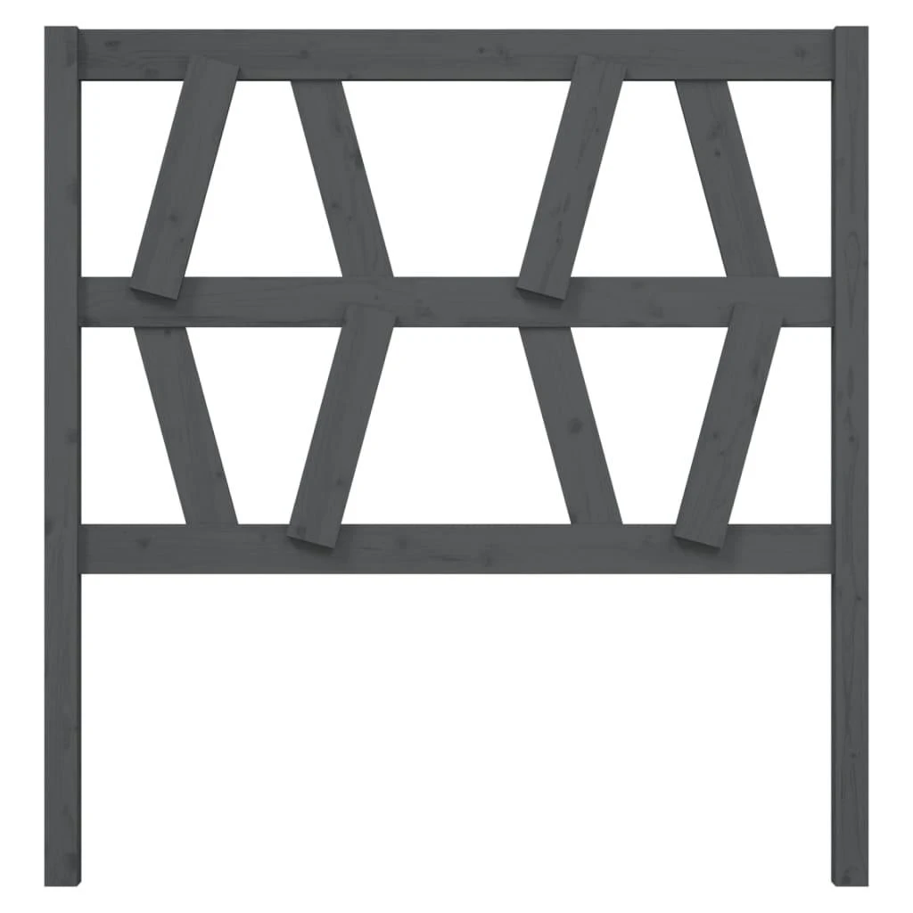 Lovos galvūgalis, pilkas, 96x4x100cm, pušies medienos masyvas
