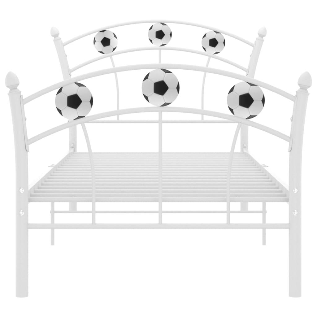 Lovos rėmas, baltas, 90x200cm, metalas, futbolo dizaino