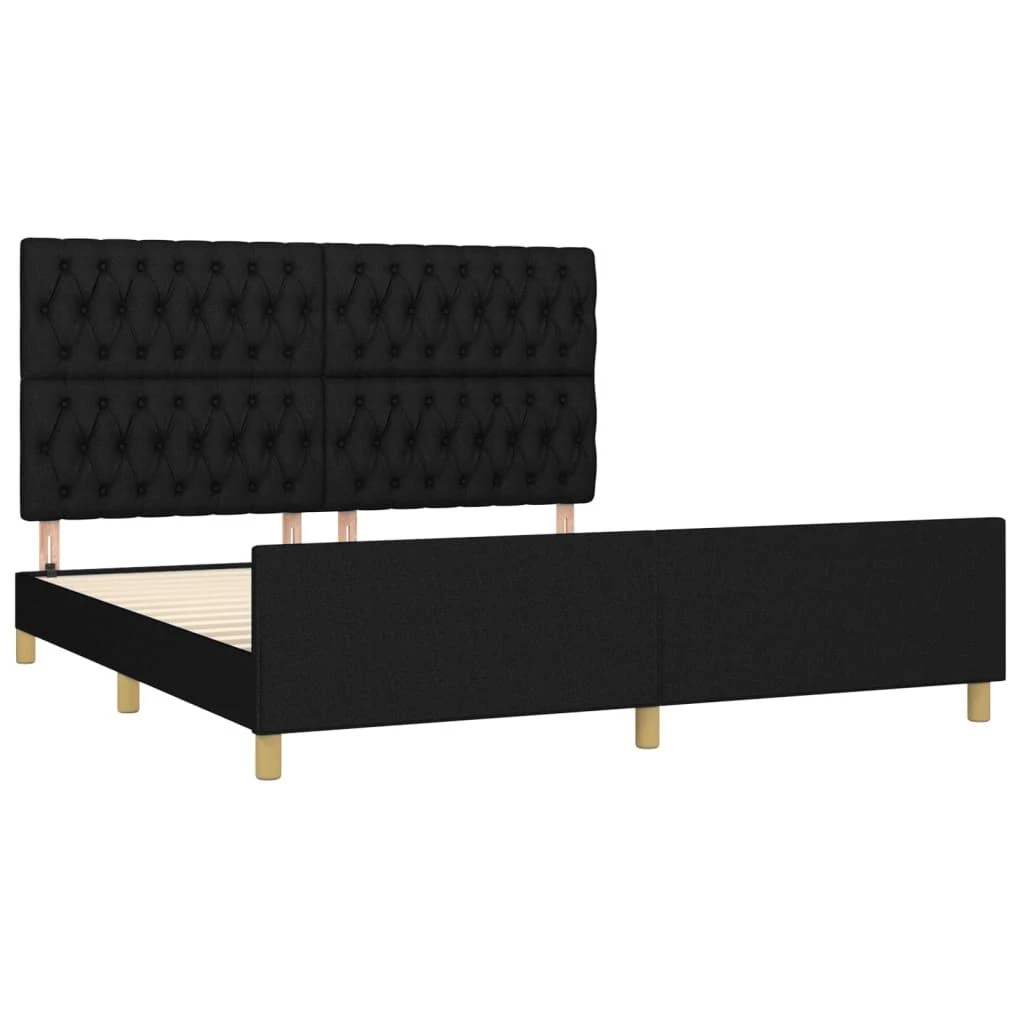 Lovos rėmas be čiužinio, juodos spalvos, 180x200cm, audinys