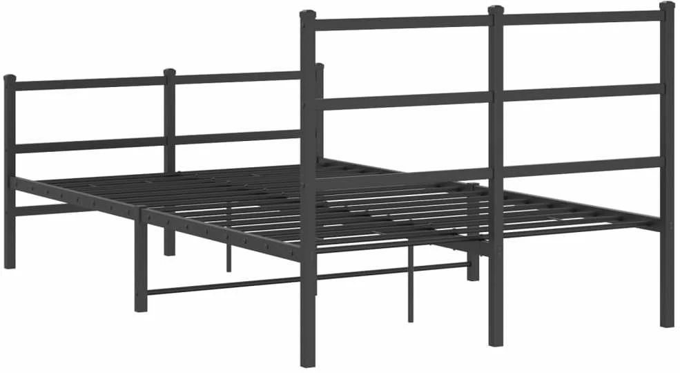 Lovos rėmas su galvūgaliu/kojūgaliu, juodas, 120x190cm, metalas
