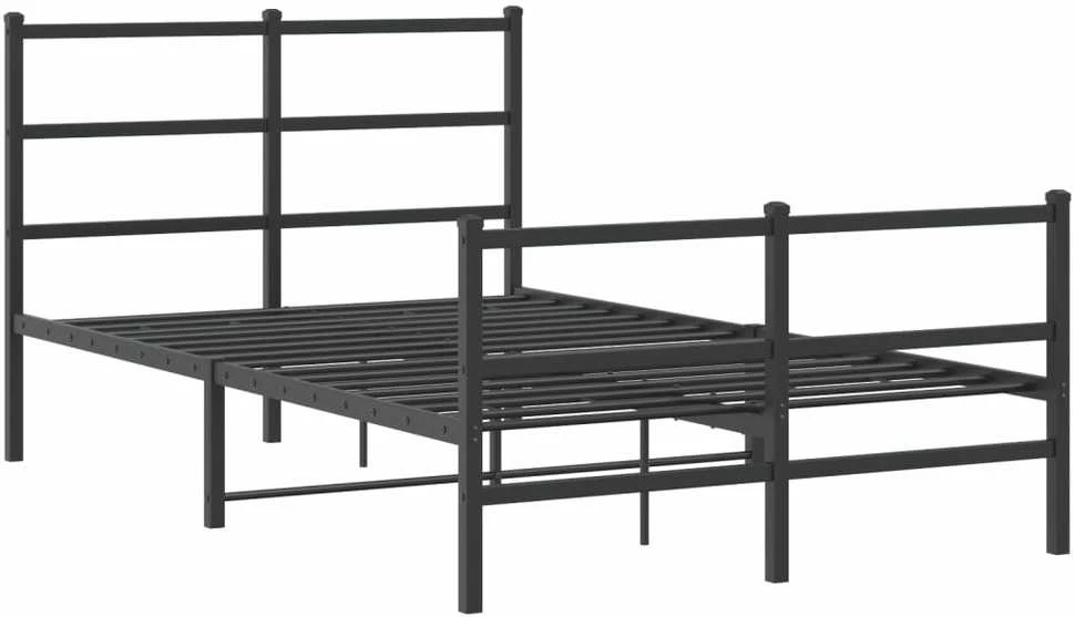 Lovos rėmas su galvūgaliu/kojūgaliu, juodas, 120x190cm, metalas