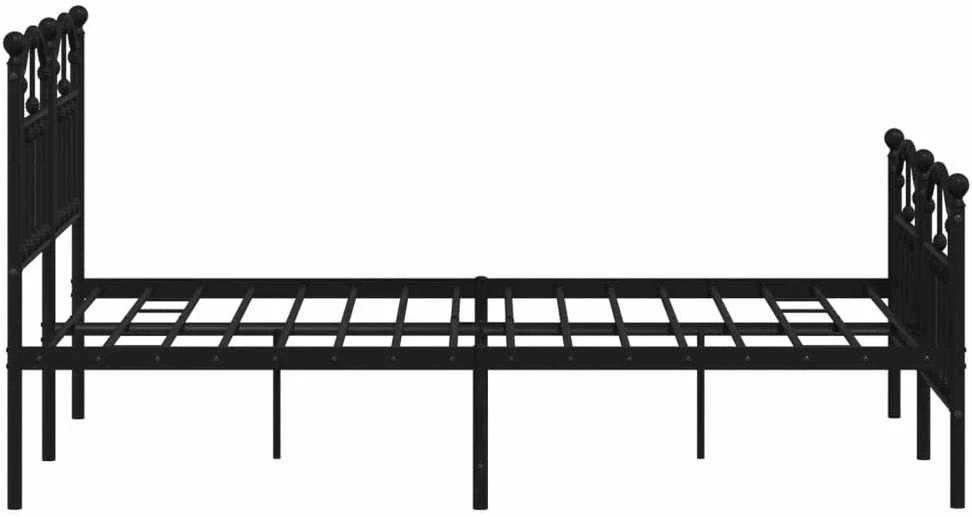 Lovos rėmas su galvūgaliu/kojūgaliu, juodas, 120x190cm, metalas