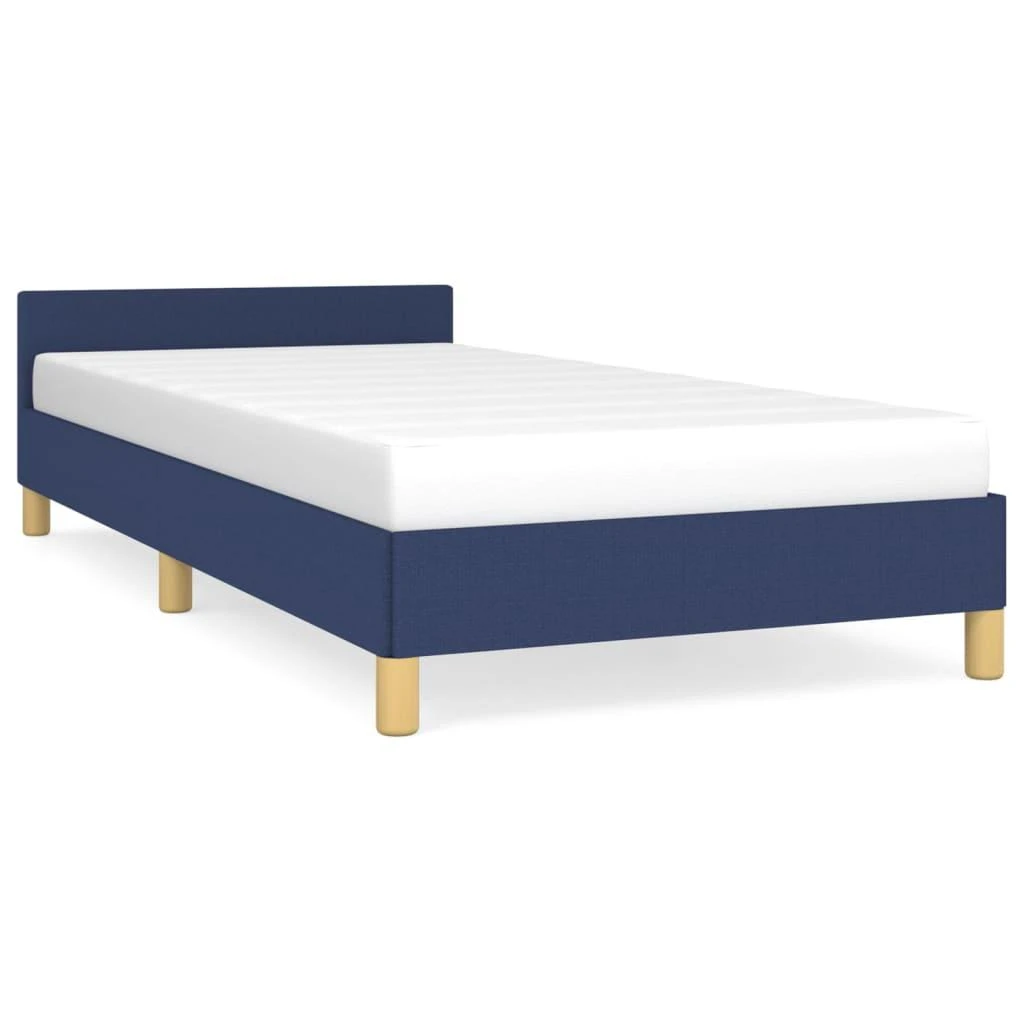 Lovos rėmas su galvūgaliu be čiužinio, mėlynas 80x200cm audinys
