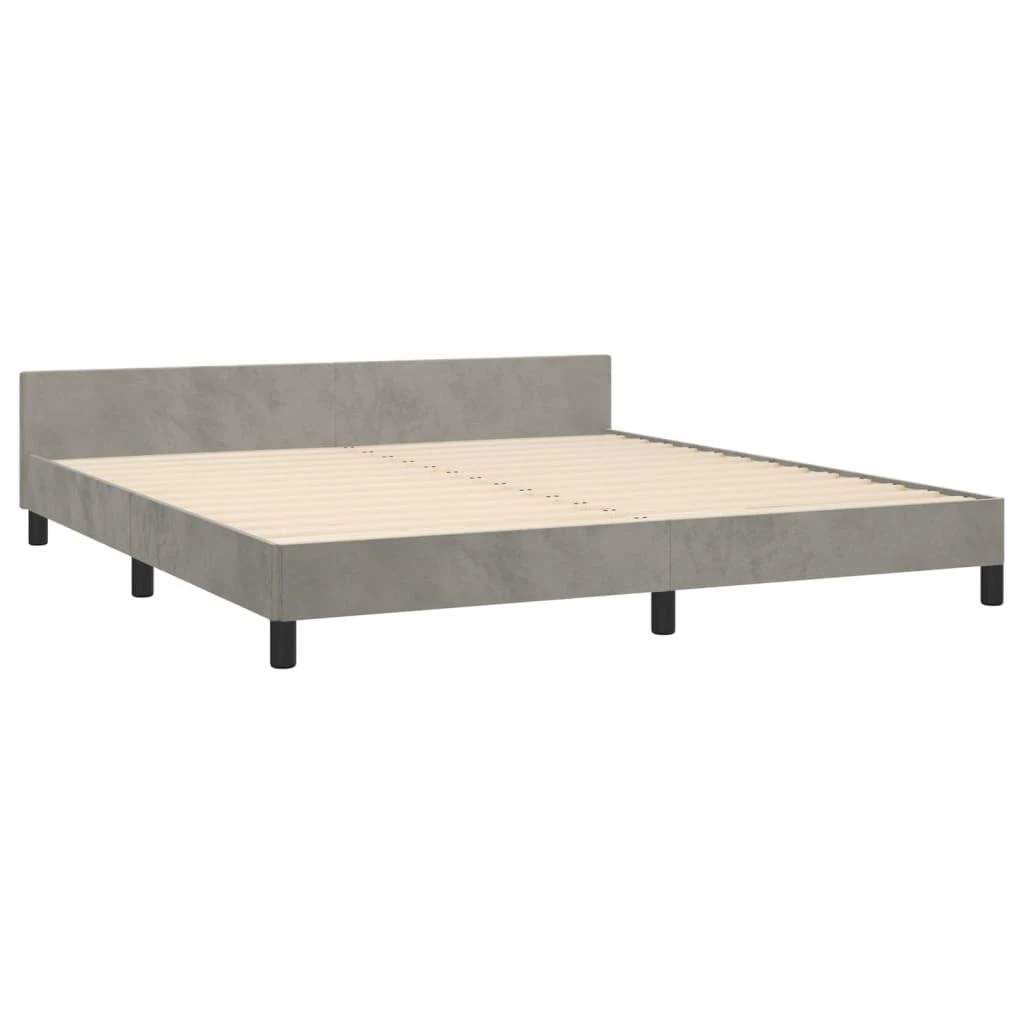 Lovos rėmas be čiužinio, šviesiai pilkas, 160x200cm, aksomas