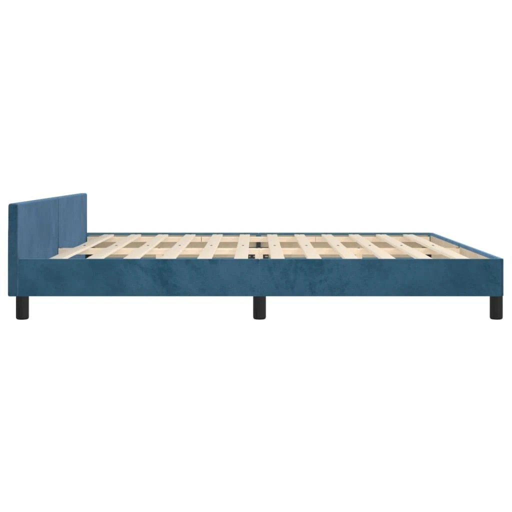 Lovos rėmas be čiužinio tamsiai mėlynas 200x200 cm aksomas
