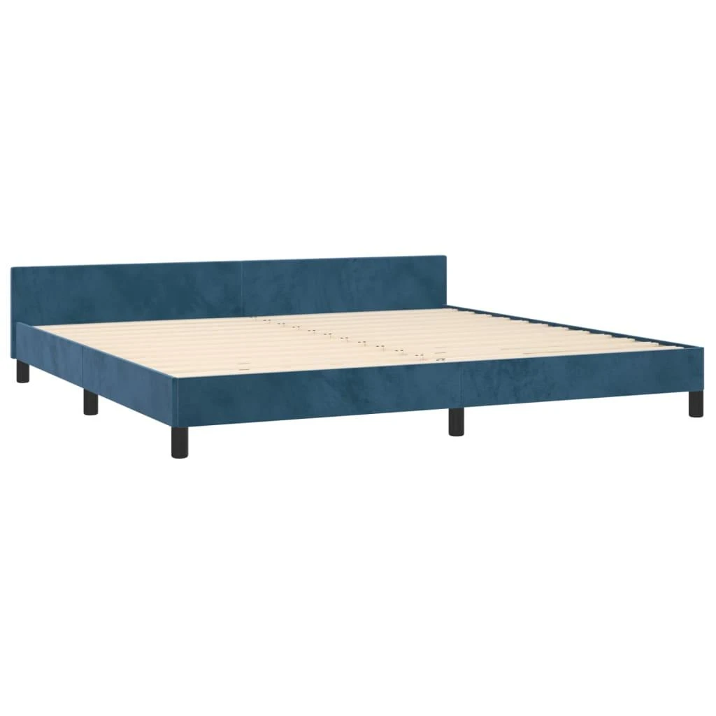Lovos rėmas be čiužinio tamsiai mėlynas 200x200 cm aksomas