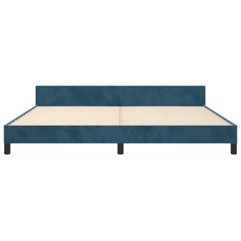 Lovos rėmas be čiužinio tamsiai mėlynas 200x200 cm aksomas