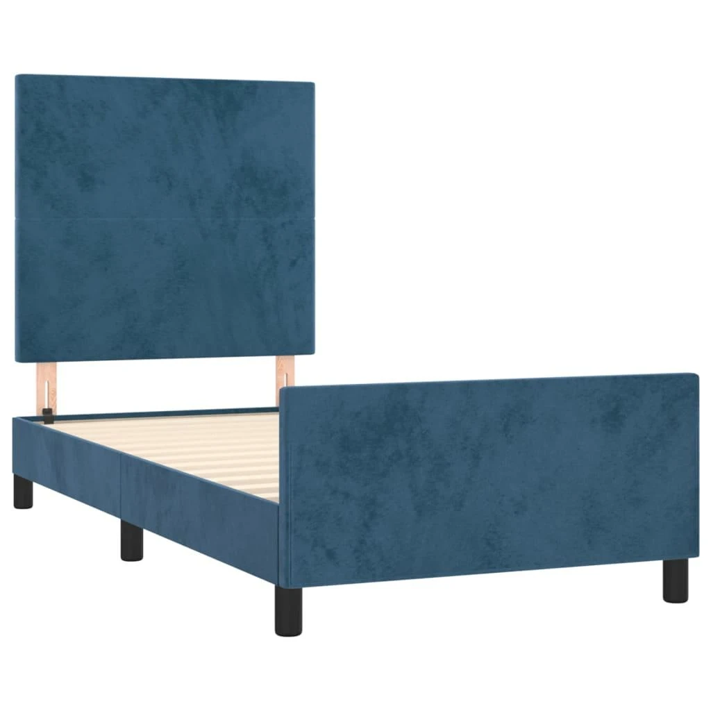 Lovos rėmas be čiužinio tamsiai mėlynas 100x200 cm aksomas