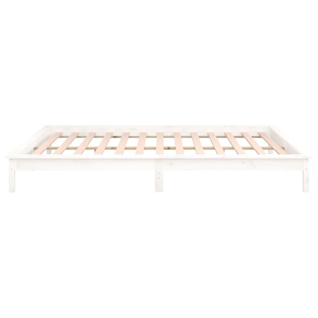 Lovos rėmas su LED, baltas, 150x200cm, mediena, didelis