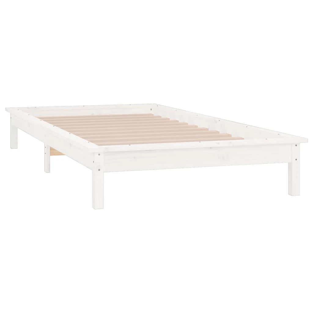 Lovos rėmas su LED, baltas, 90x190cm, mediena, vienvietis