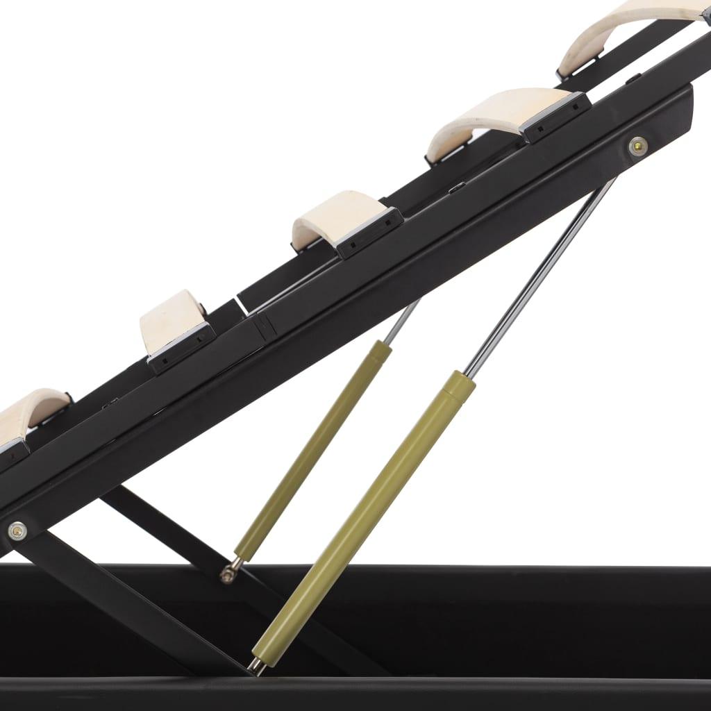 Lovos rėmas su LED/daiktadėže, juodas, 120x200cm, dirbtinė oda