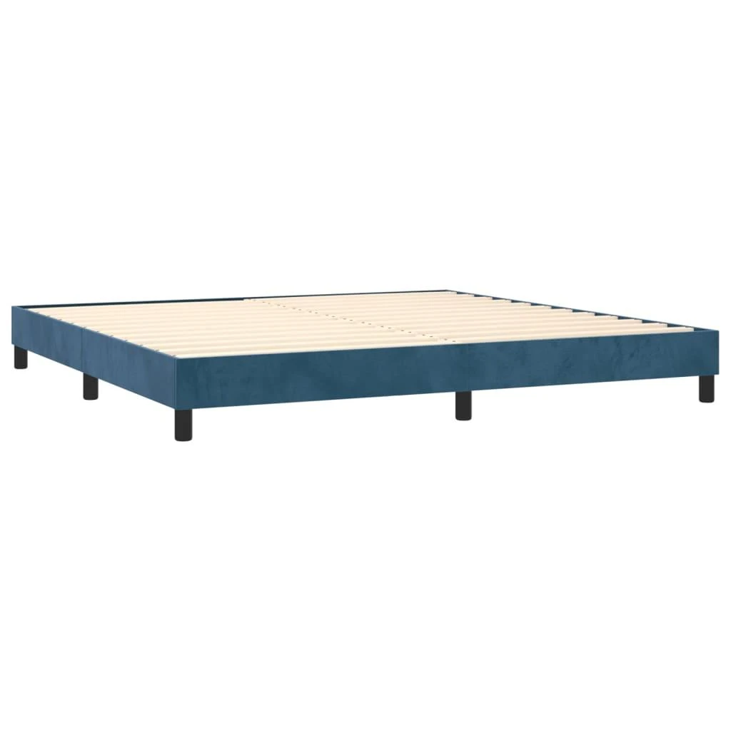 Lovos rėmas be čiužinio tamsiai mėlynas 200x200 cm aksomas