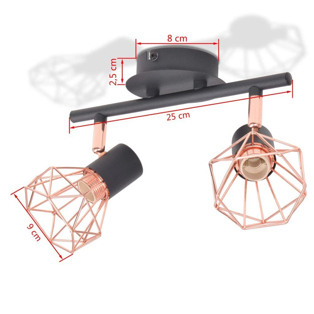 Lubinis šviestuvas su 2 kaitrinėmis LED lemputėmis, 8W
