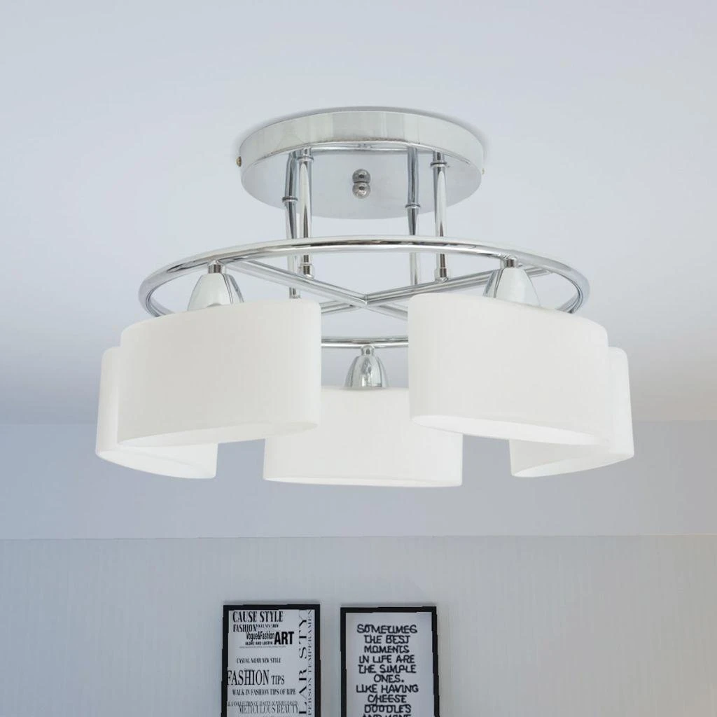 Lubinis šviestuvas Lubų šviestuvas su elipsoid. stiklo gaubtais 5 x E14, 200W