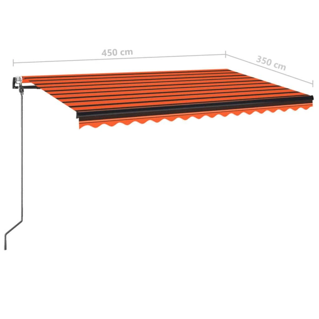 Markizė su LED/vėjo jutikliu, oranžinė/ruda, 450x350cm