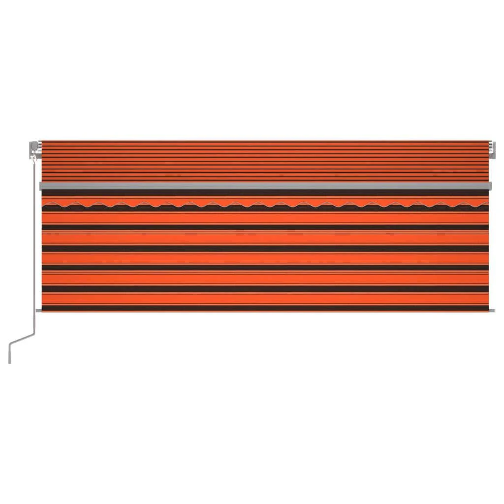 Markizė su uždanga/LED/vėjo jutikliu, oranžinė/ruda, 4x3m