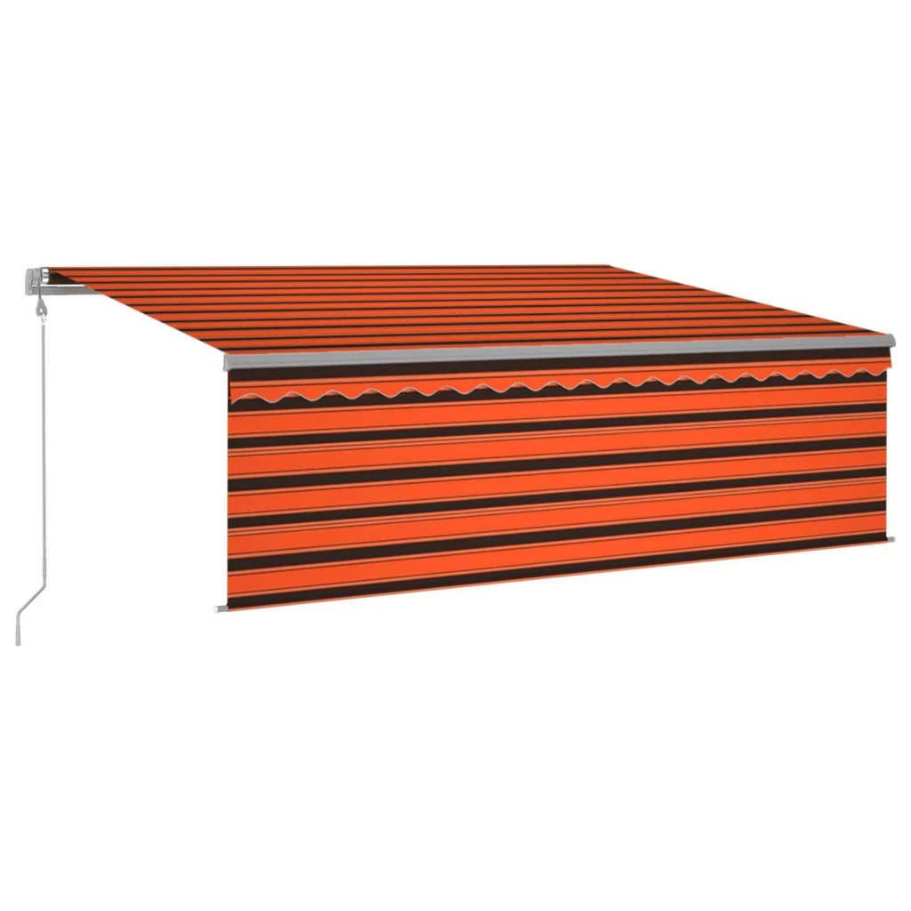 Markizė su uždanga/LED/vėjo jutikliu, oranžinė/ruda, 4x3m