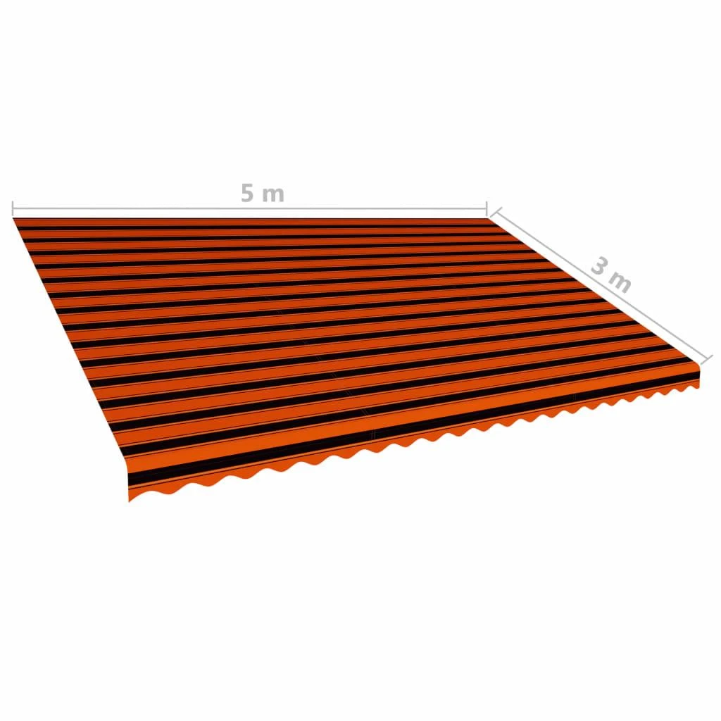 Markizės uždangalas nuo saulės, oranžinis ir rudas, 500x300cm