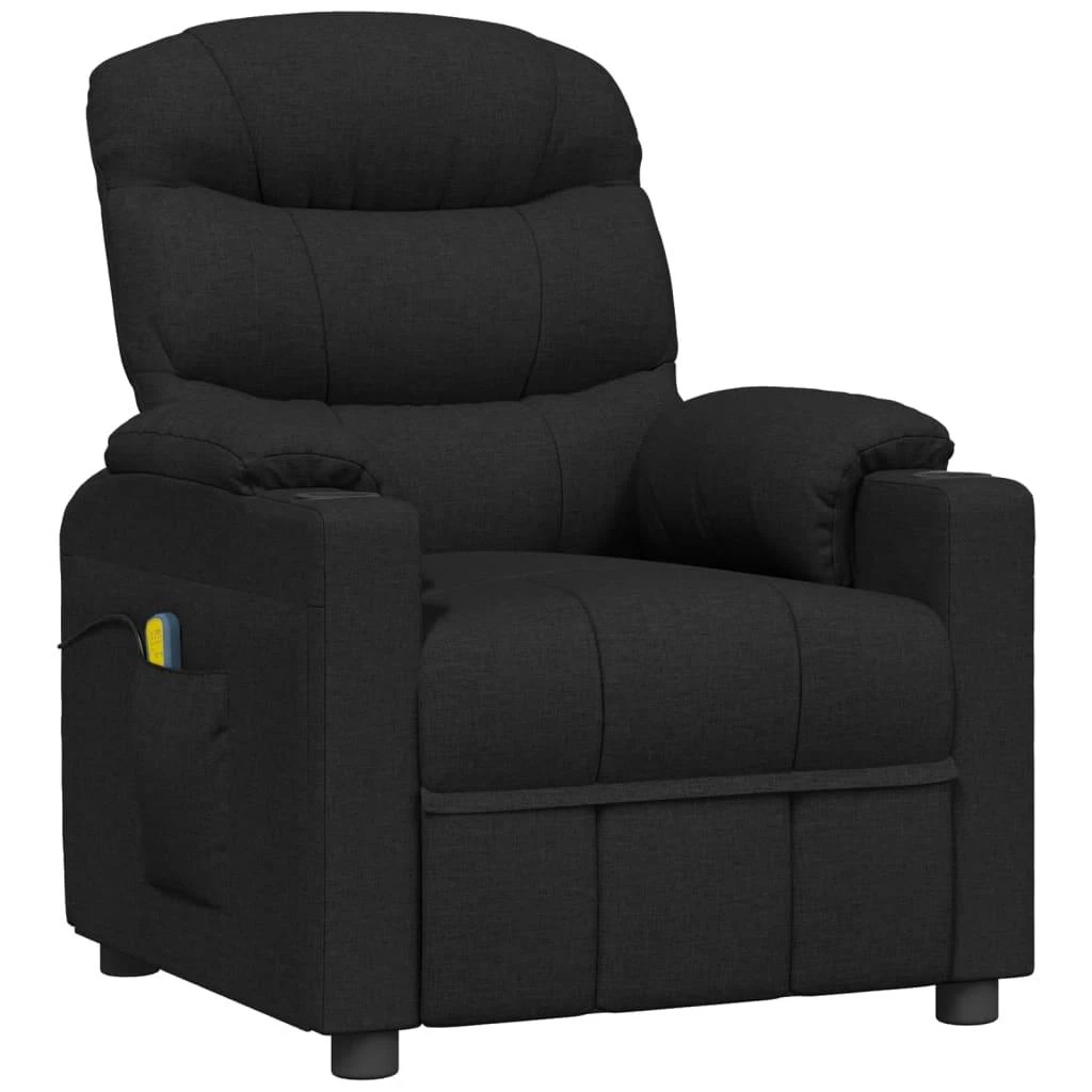 Masažinis krėslas, juodos spalvos, audinys