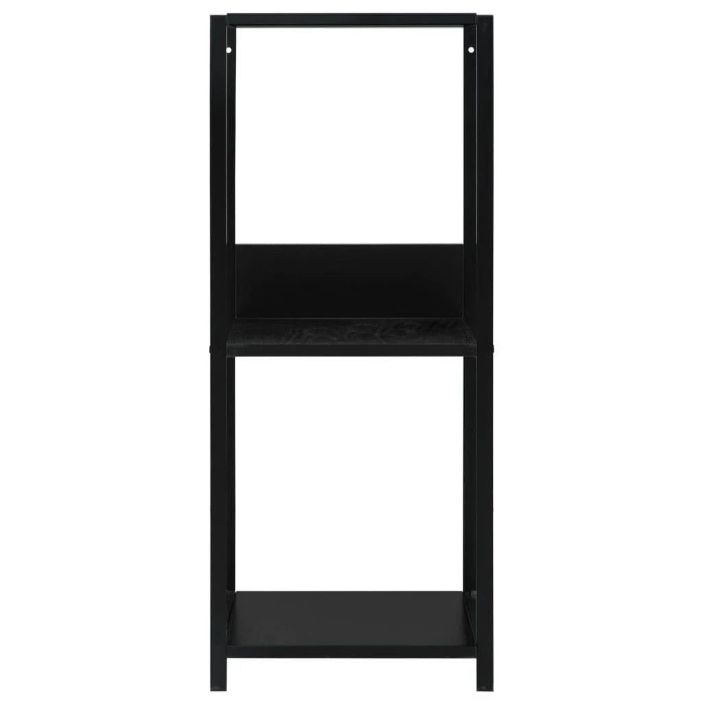Maža tiesi knygų lentyna, juoda, 33,5x39,6x79,7cm, mediena