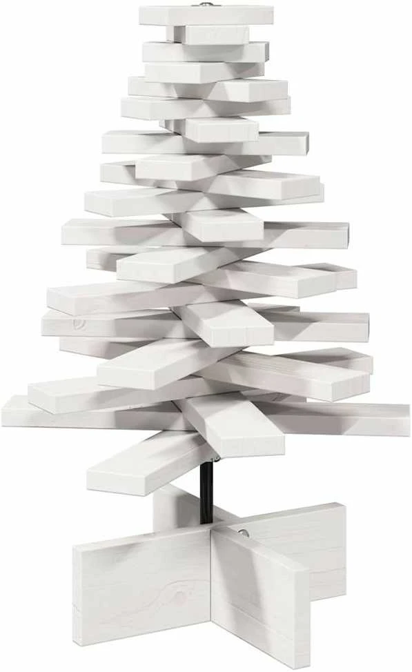 Medinė Kalėdų eglutė, balta, 60cm, pušies medienos masyvas