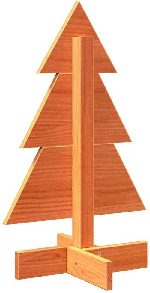 Medinė Kalėdų eglutė, vaško ruda, 60cm, pušies medienos masyvas