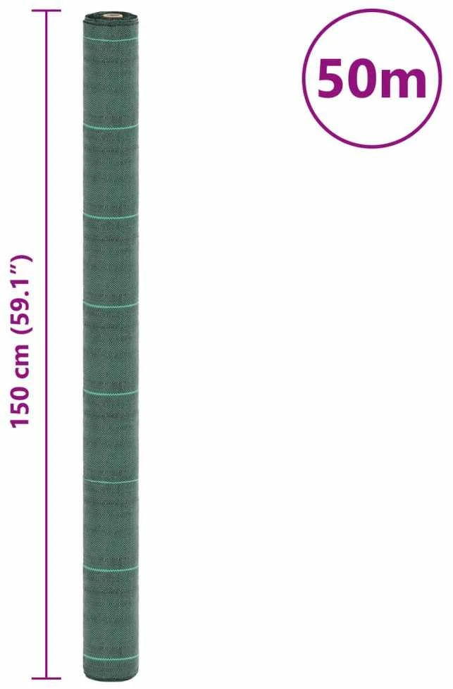 Membrana nuo piktžolių, žalios spalvos, 1,5x50m, PP