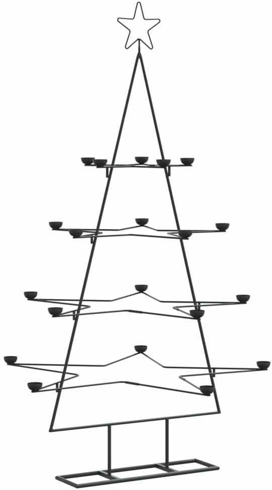 Metalinė Kalėdų eglutė, juodos spalvos, 140 cm