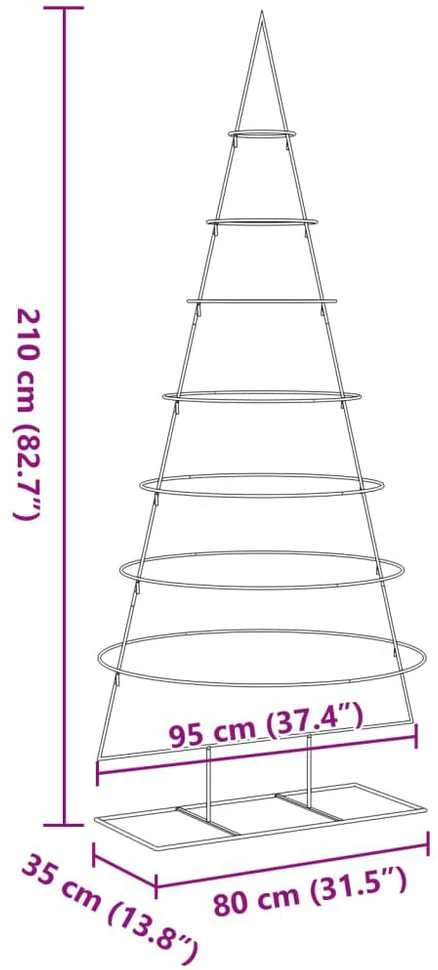 Metalinė Kalėdų eglutė, juodos spalvos, 210cm