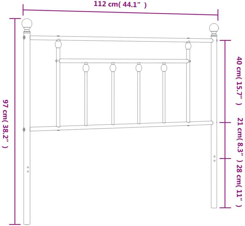 Metalinis galvūgalis, baltos spalvos, 107cm