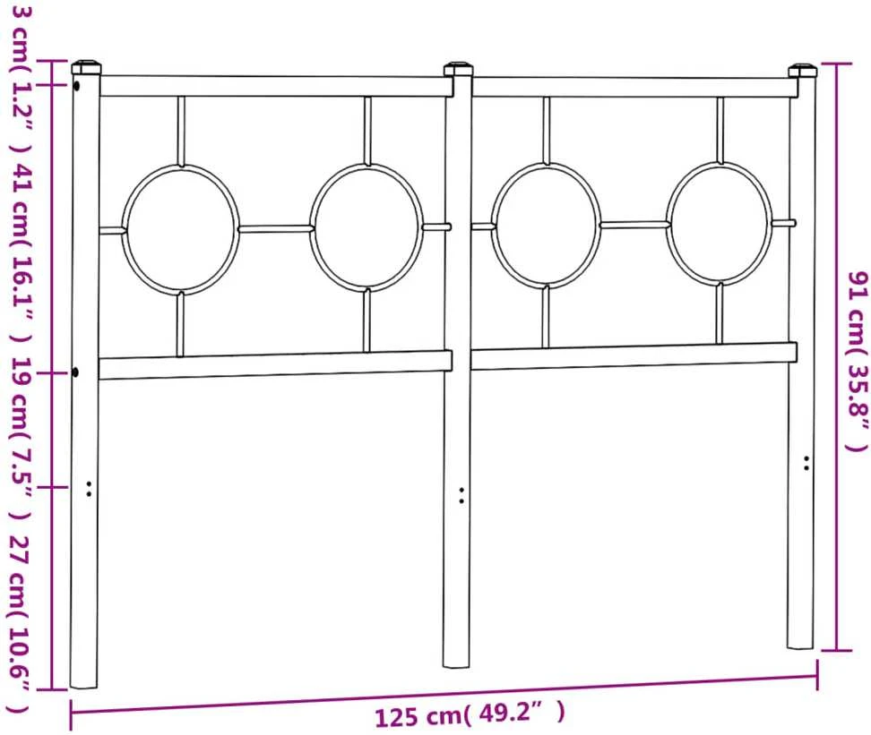 Metalinis galvūgalis, baltos spalvos, 120cm