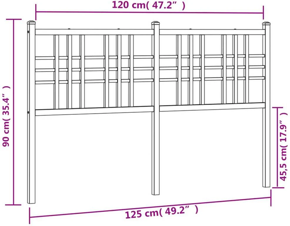 Metalinis galvūgalis, baltos spalvos, 120cm