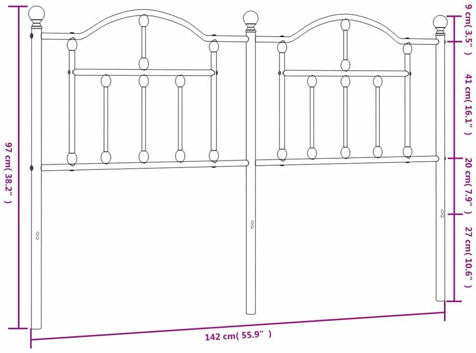 Metalinis galvūgalis, baltos spalvos, 135cm