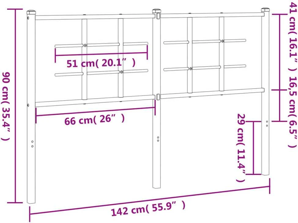 Metalinis galvūgalis, baltos spalvos, 135cm