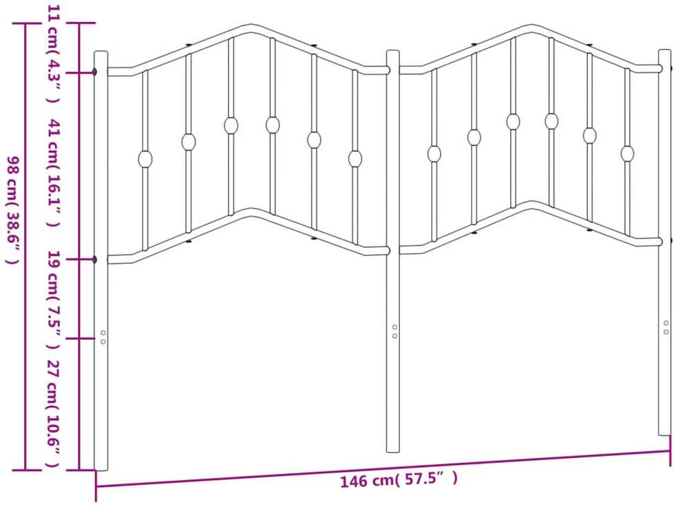Metalinis galvūgalis, baltos spalvos, 140cm