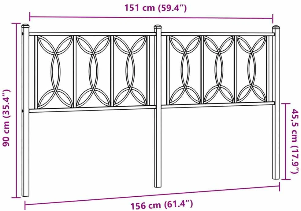 Metalinis pakaitinis galvūgalis, baltos spalvos, 150cm