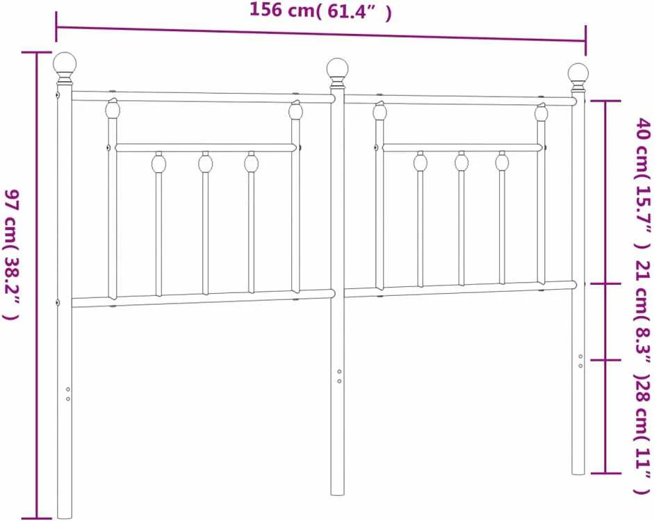 Metalinis galvūgalis, baltos spalvos, 150cm