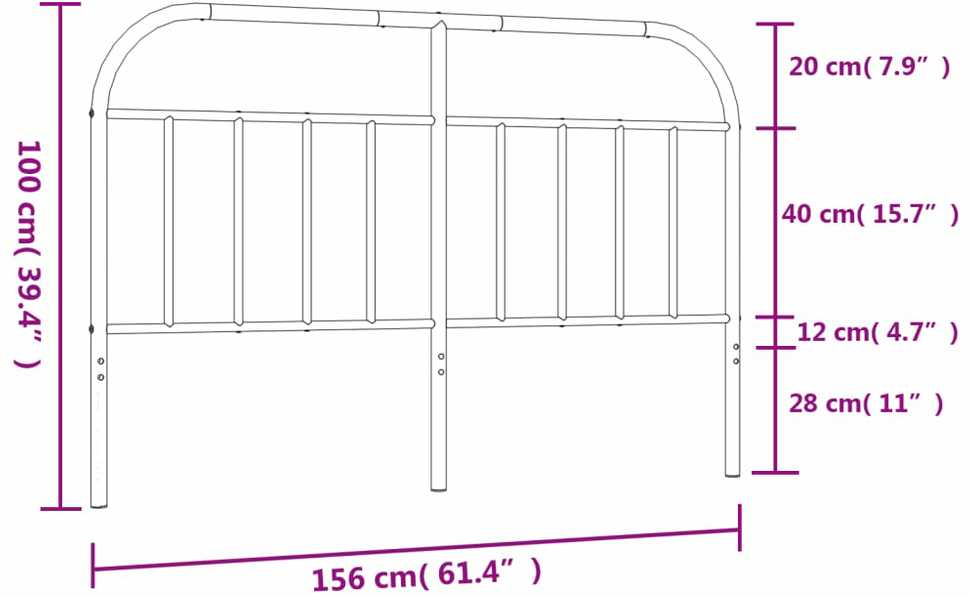 Metalinis galvūgalis, baltos spalvos, 150cm