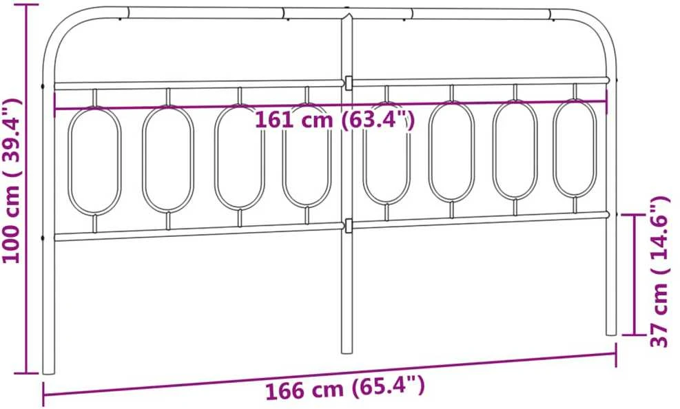 Metalinis galvūgalis, baltos spalvos, 160cm
