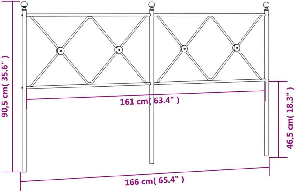 Metalinis galvūgalis, baltos spalvos, 160cm