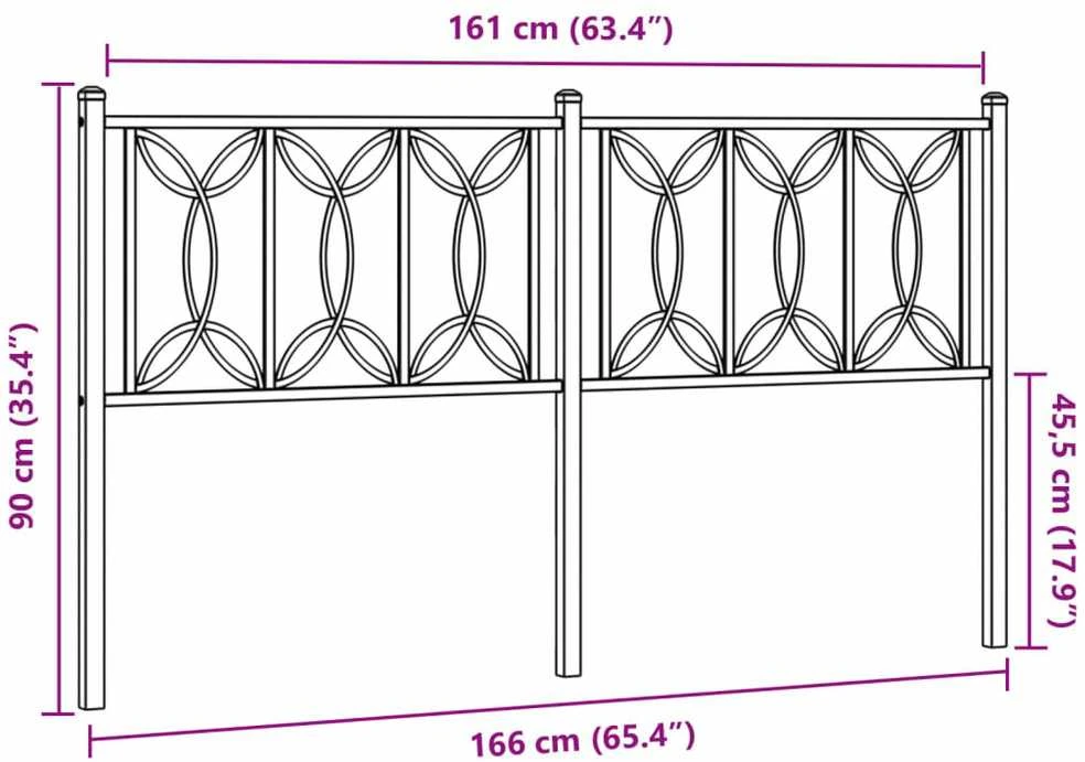 Metalinis pakaitinis galvūgalis, baltos spalvos, 160cm