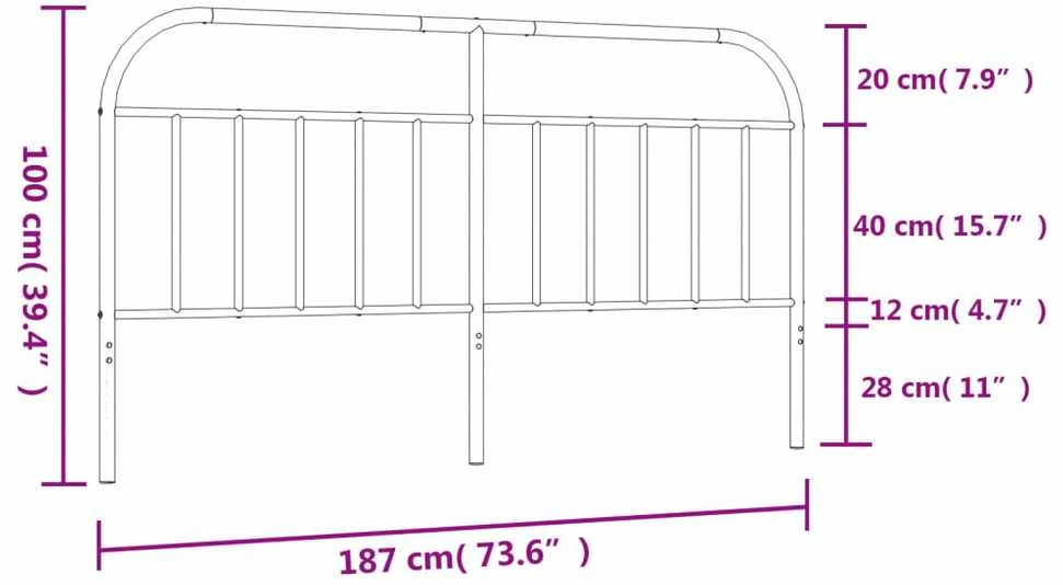 Metalinis galvūgalis, baltos spalvos, 180cm