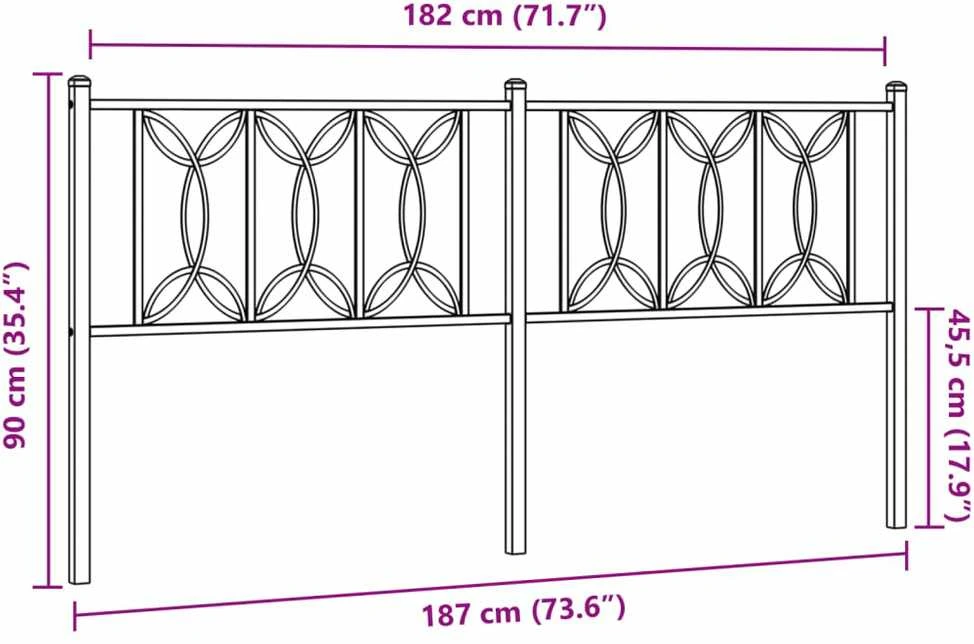 Metalinis pakaitinis galvūgalis, baltos spalvos, 180cm