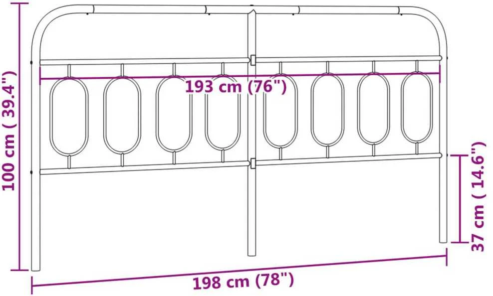 Metalinis galvūgalis, baltos spalvos, 193cm