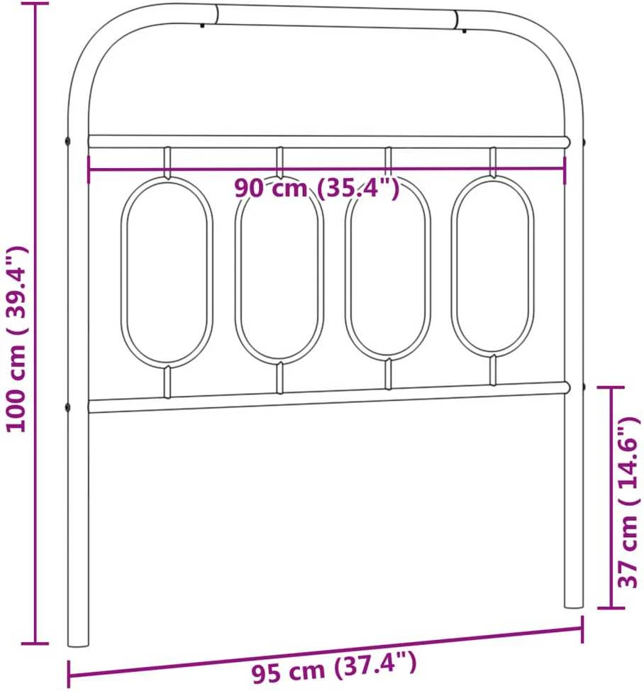 Metalinis galvūgalis, baltos spalvos, 90cm