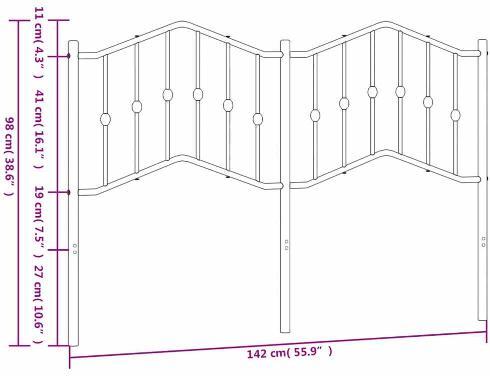 Metalinis galvūgalis, juodos spalvos, 135cm