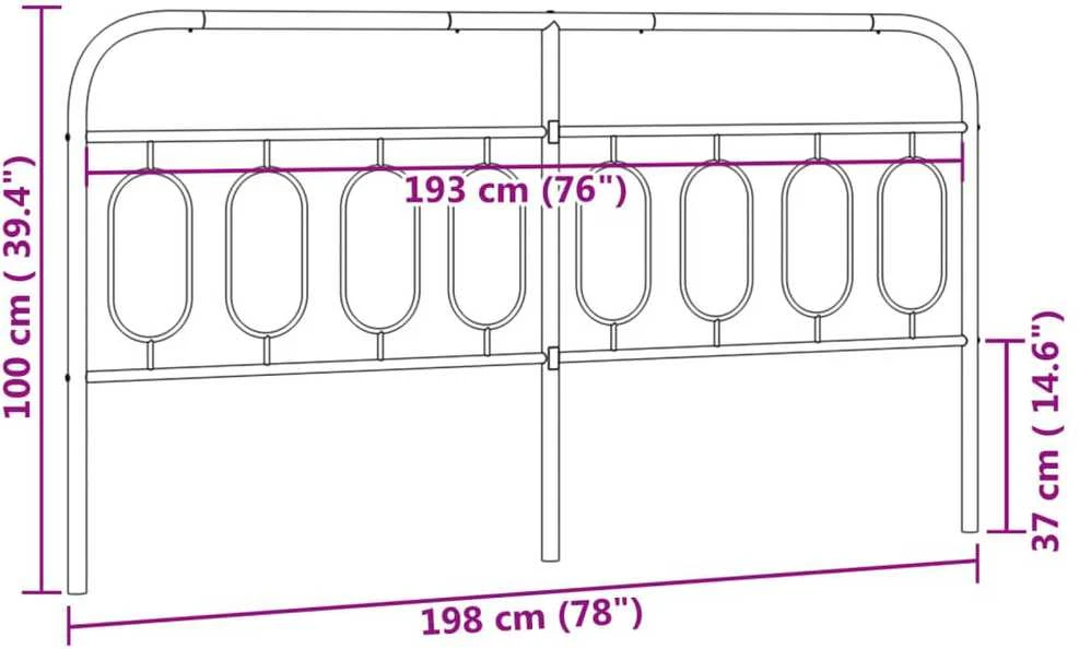 Metalinis pakaitinis galvūgalis, juodos spalvos, 193cm