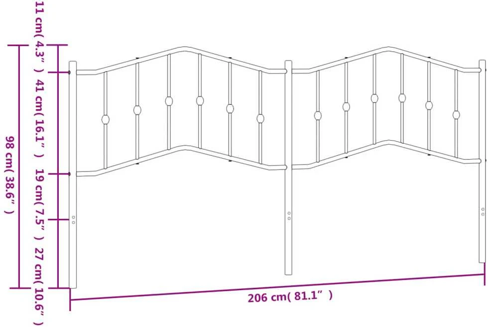 Metalinis pakaitinis galvūgalis, juodos spalvos, 200cm