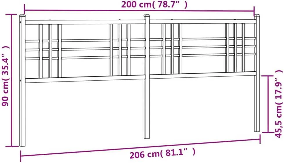 Metalinis pakaitinis galvūgalis, juodos spalvos, 200cm